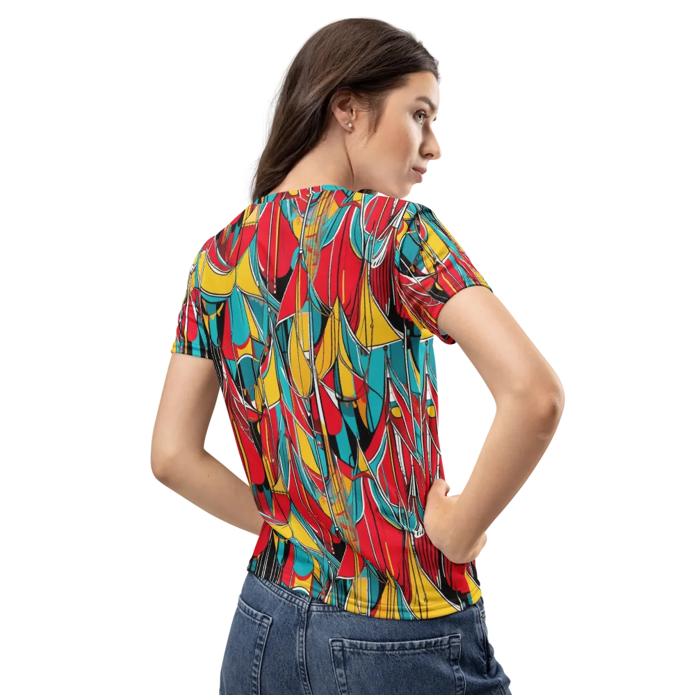 Carnival Drapery on Women's Crew Neck T-Shirt — Back