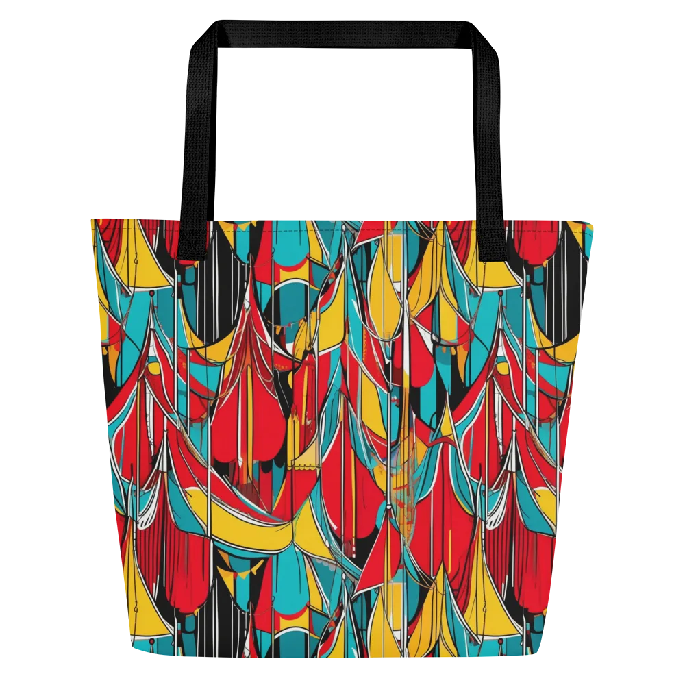 Carnival Drapery on Large Tote Bag W/ Pocket — Front