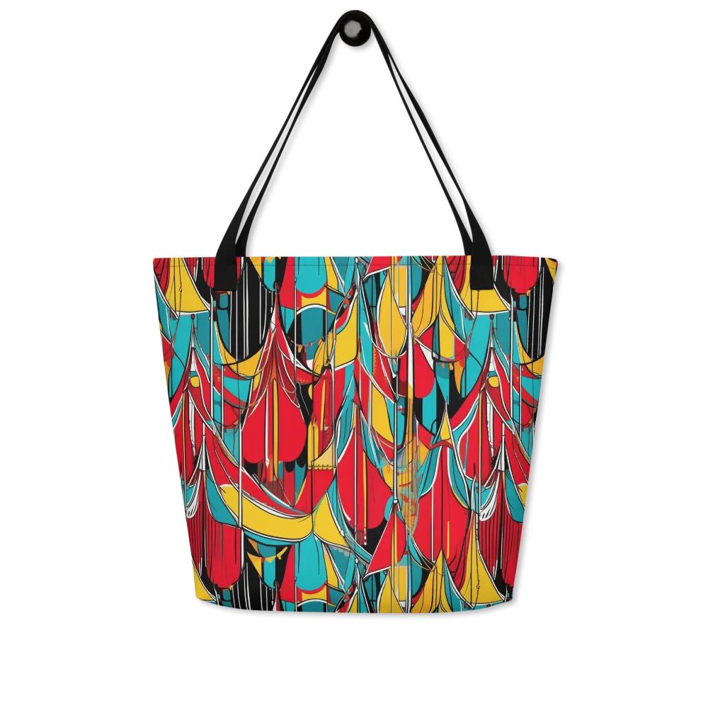 Carnival Drapery on Large Tote Bag W/ Pocket — Front