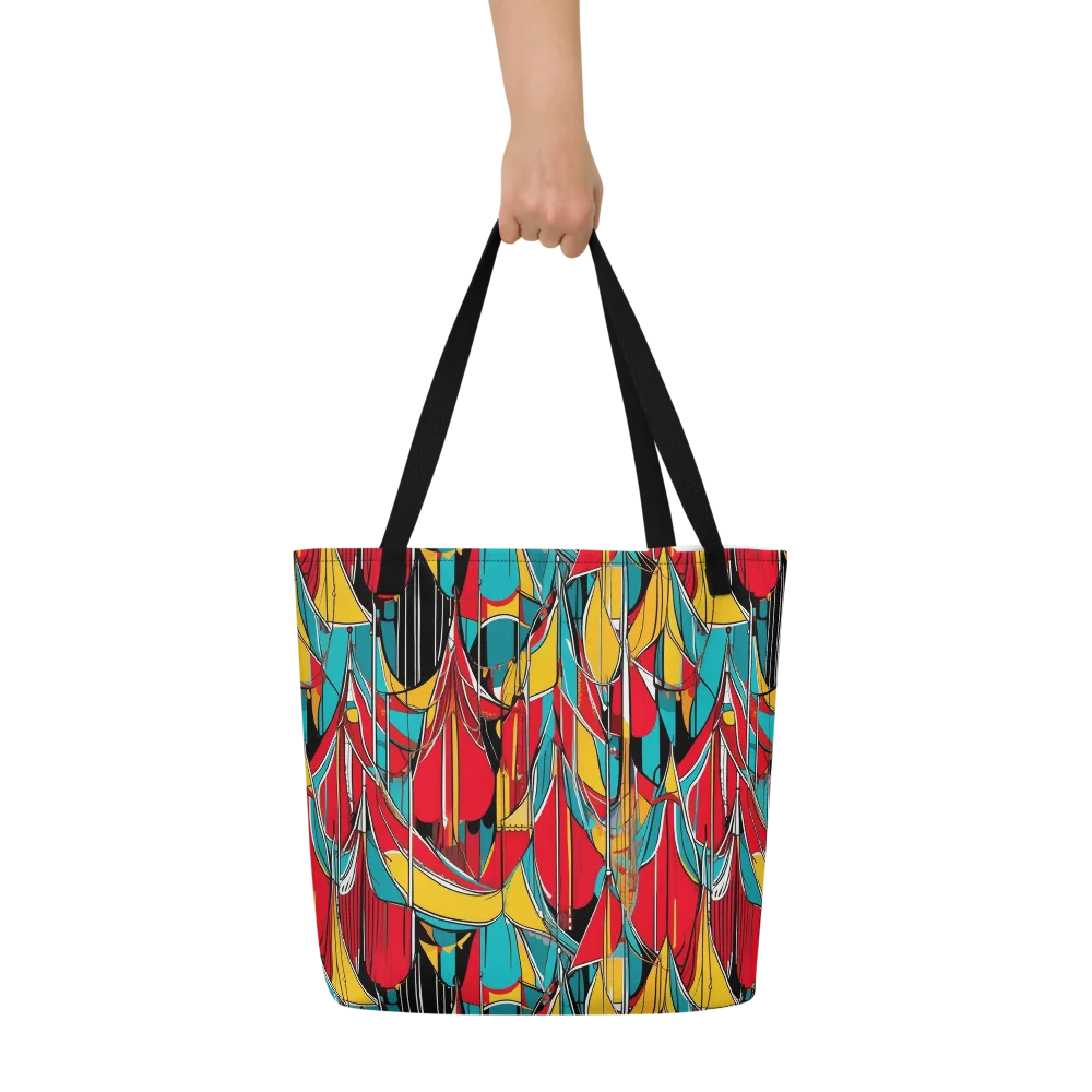 Carnival Drapery on Large Tote Bag W/ Pocket — Front