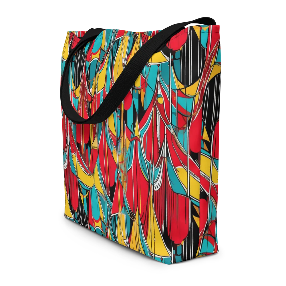 Carnival Drapery on Large Tote Bag W/ Pocket — Front