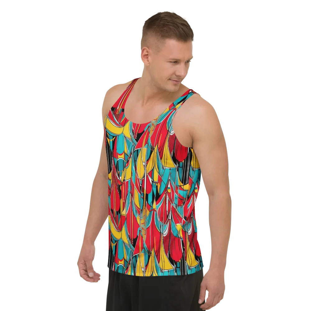 Carnival Drapery on Men's Tank Top — Left Front