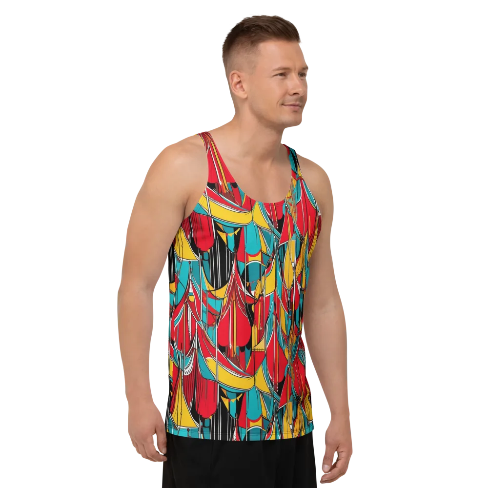 Carnival Drapery on Men's Tank Top — Right Front