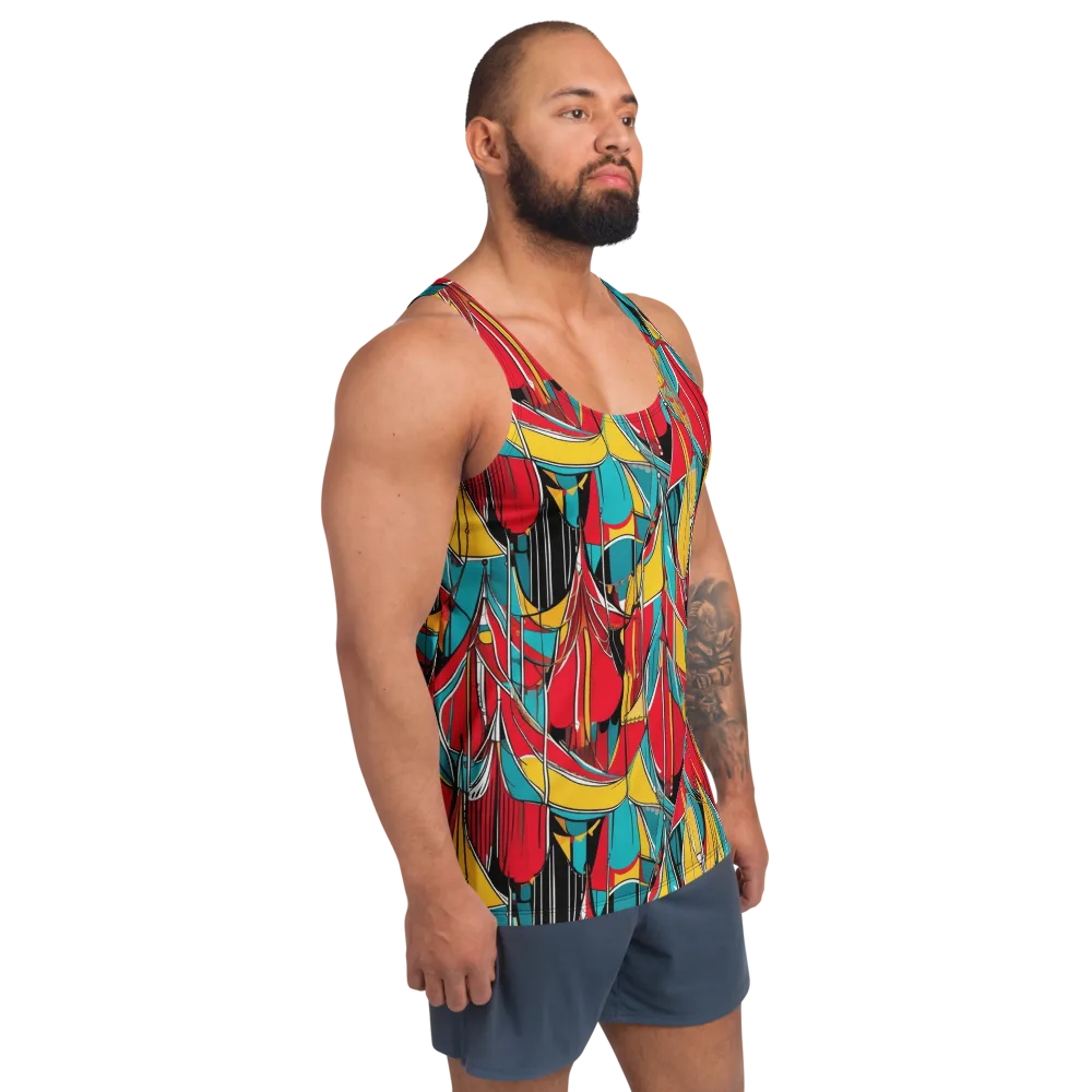 Carnival Drapery on Men's Tank Top — Right Front
