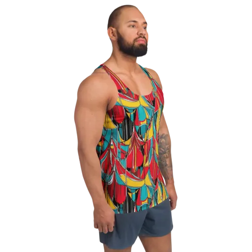 Carnival Drapery on a Men's Tank Top