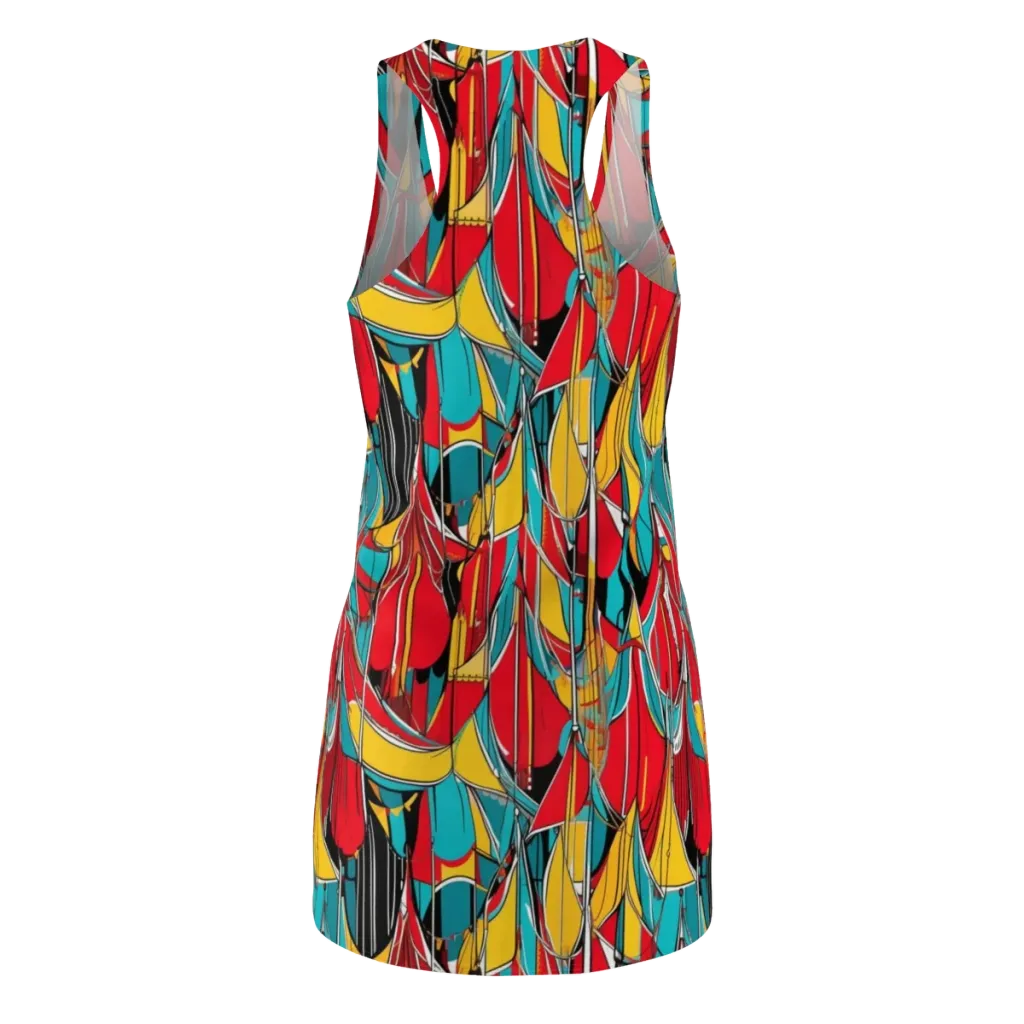 Carnival Drapery on Racerback Dress — Back