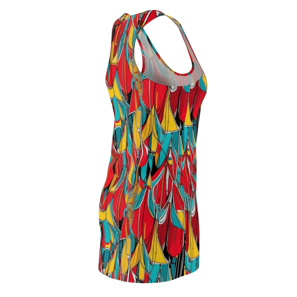 Carnival Drapery on Racerback Dress — Back Side