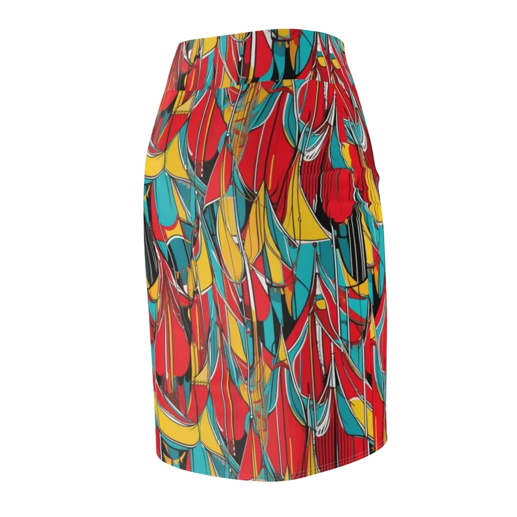Carnival Drapery on Pencil Skirt — Back Side