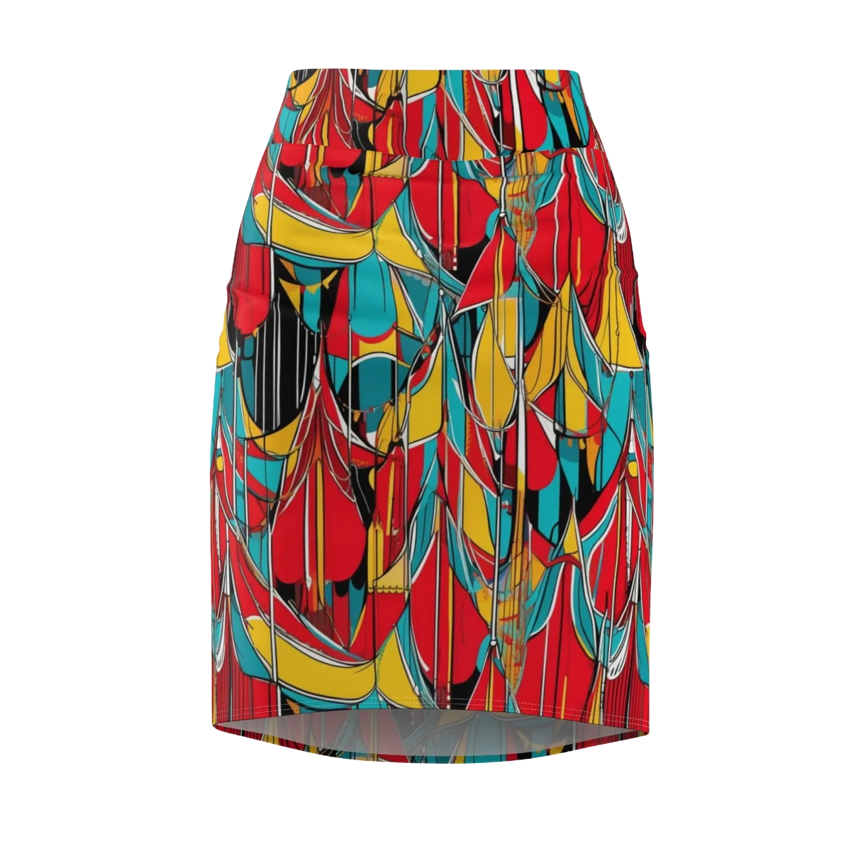 Carnival Drapery on Pencil Skirt — Front