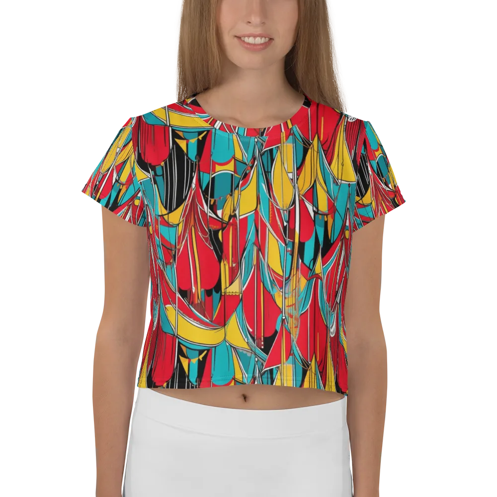 Carnival Drapery on Crop Tee — Front