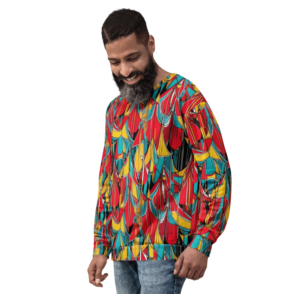Carnival Drapery on Sweatshirt — Left Front