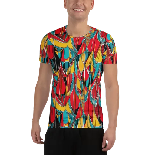 Carnival Drapery on a Men's Athletic T-Shirt