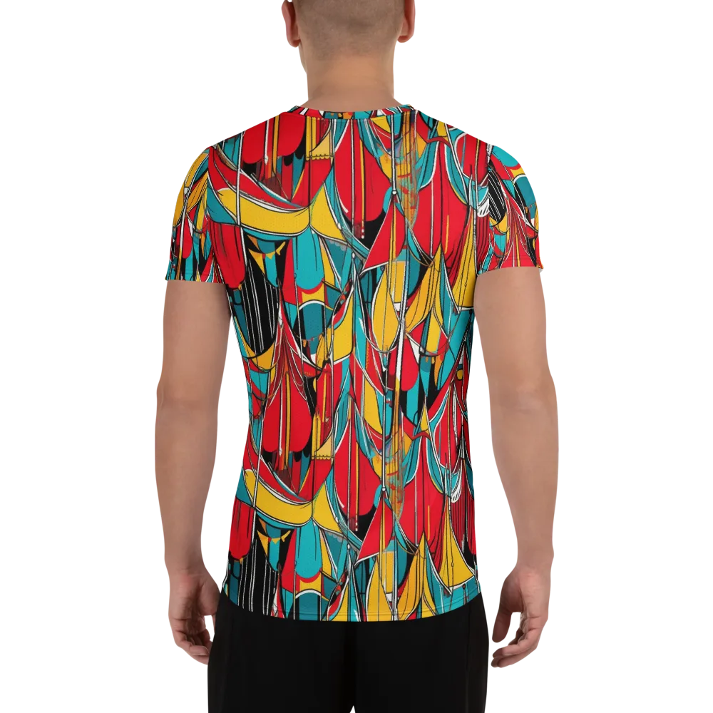 Carnival Drapery on Men's Athletic T-Shirt — Back
