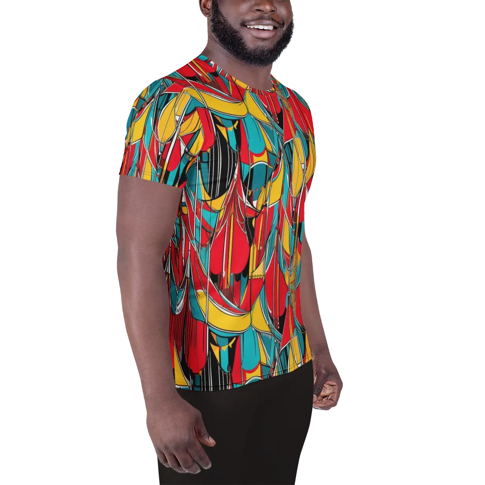 Carnival Drapery on Men's Athletic T-Shirt — Right