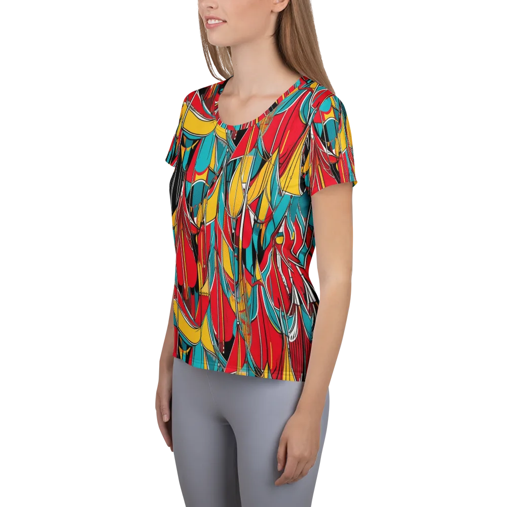 Carnival Drapery on Women's Athletic T-Shirt — Left
