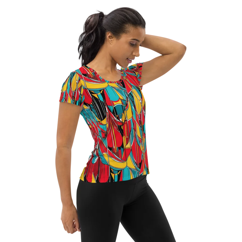 Carnival Drapery on Women's Athletic T-Shirt — Right