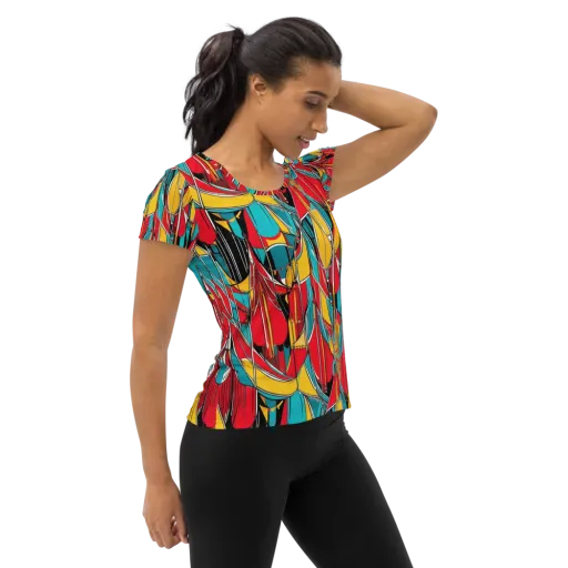 Carnival Drapery on a Women's Athletic T-Shirt