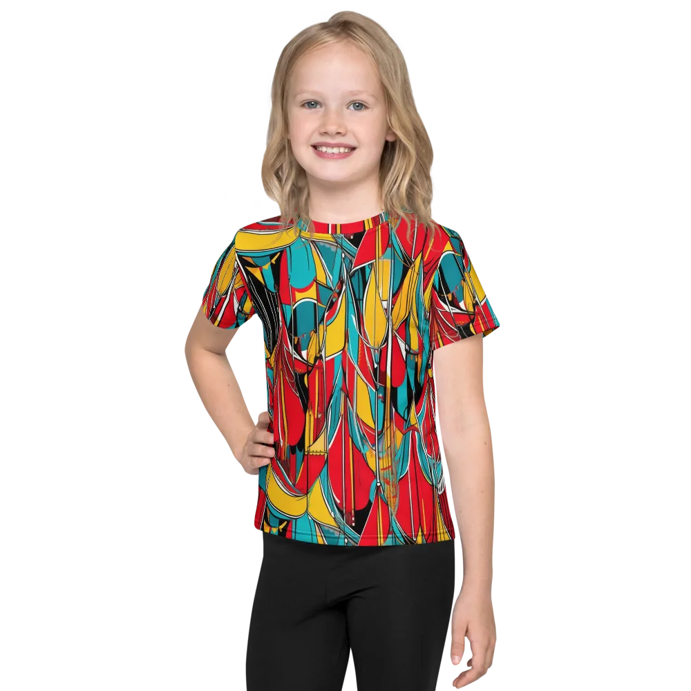 Carnival Drapery on Kids Crew Neck T-Shirt — Front