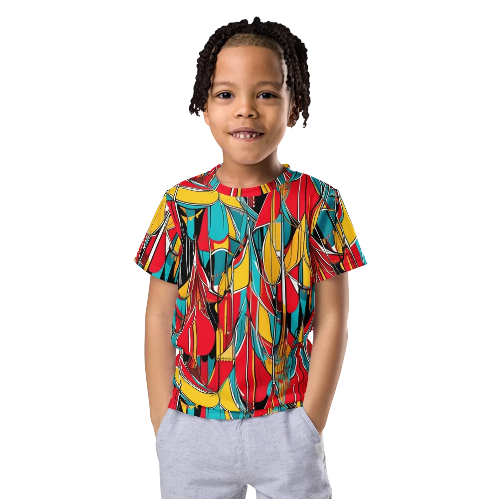 Carnival Drapery on Kids Crew Neck T-Shirt — Front