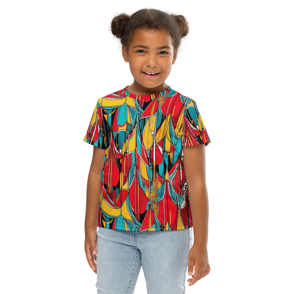 Carnival Drapery on Kids Crew Neck T-Shirt — Front