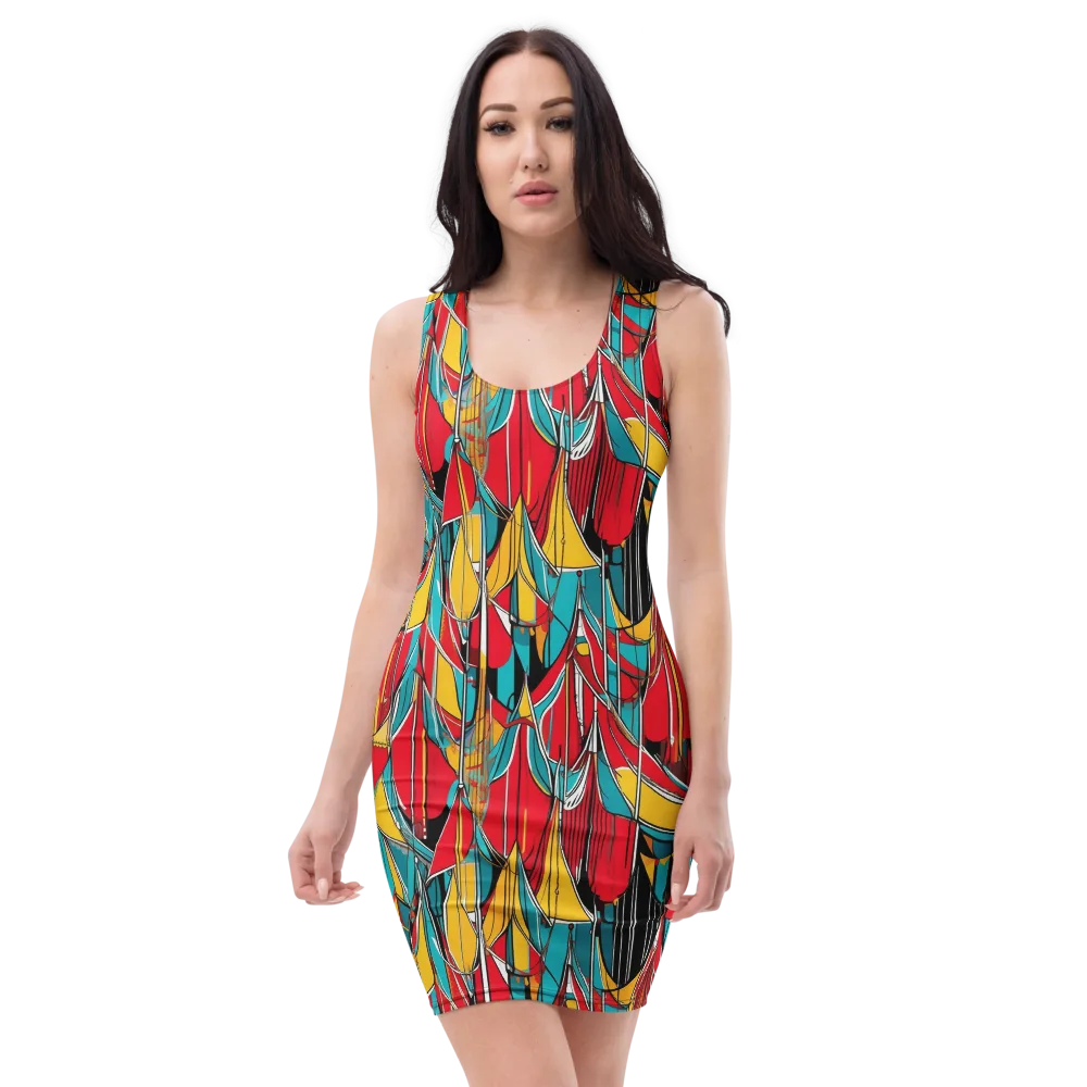 Carnival Drapery on Bodycon Dress — Front
