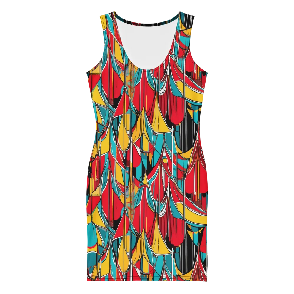 Carnival Drapery on Bodycon Dress — Front