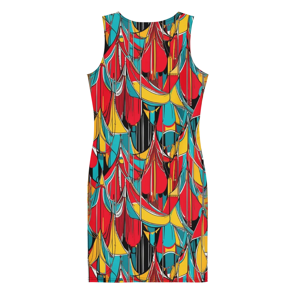 Carnival Drapery on Bodycon Dress — Back