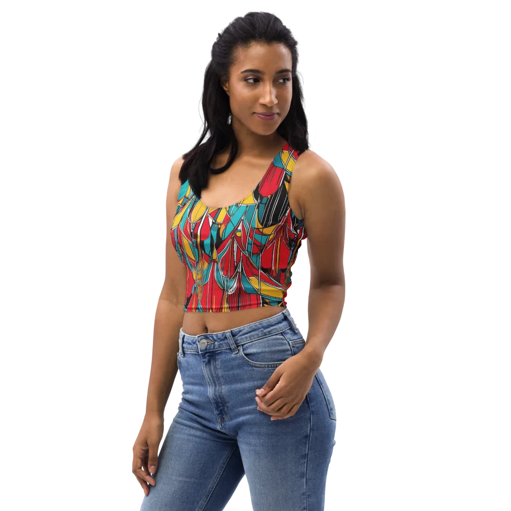 Carnival Drapery on Crop Top — Left Front