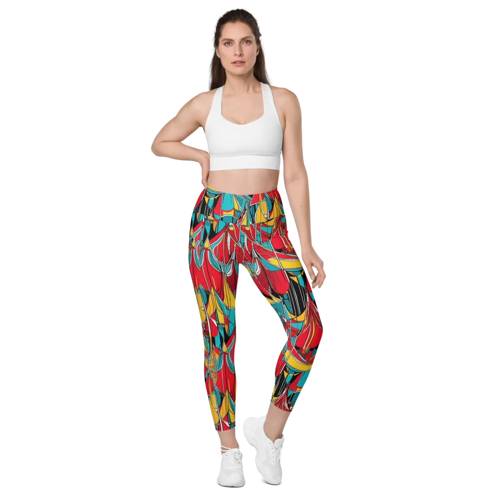 Carnival Drapery on Leggings with Pockets — Front