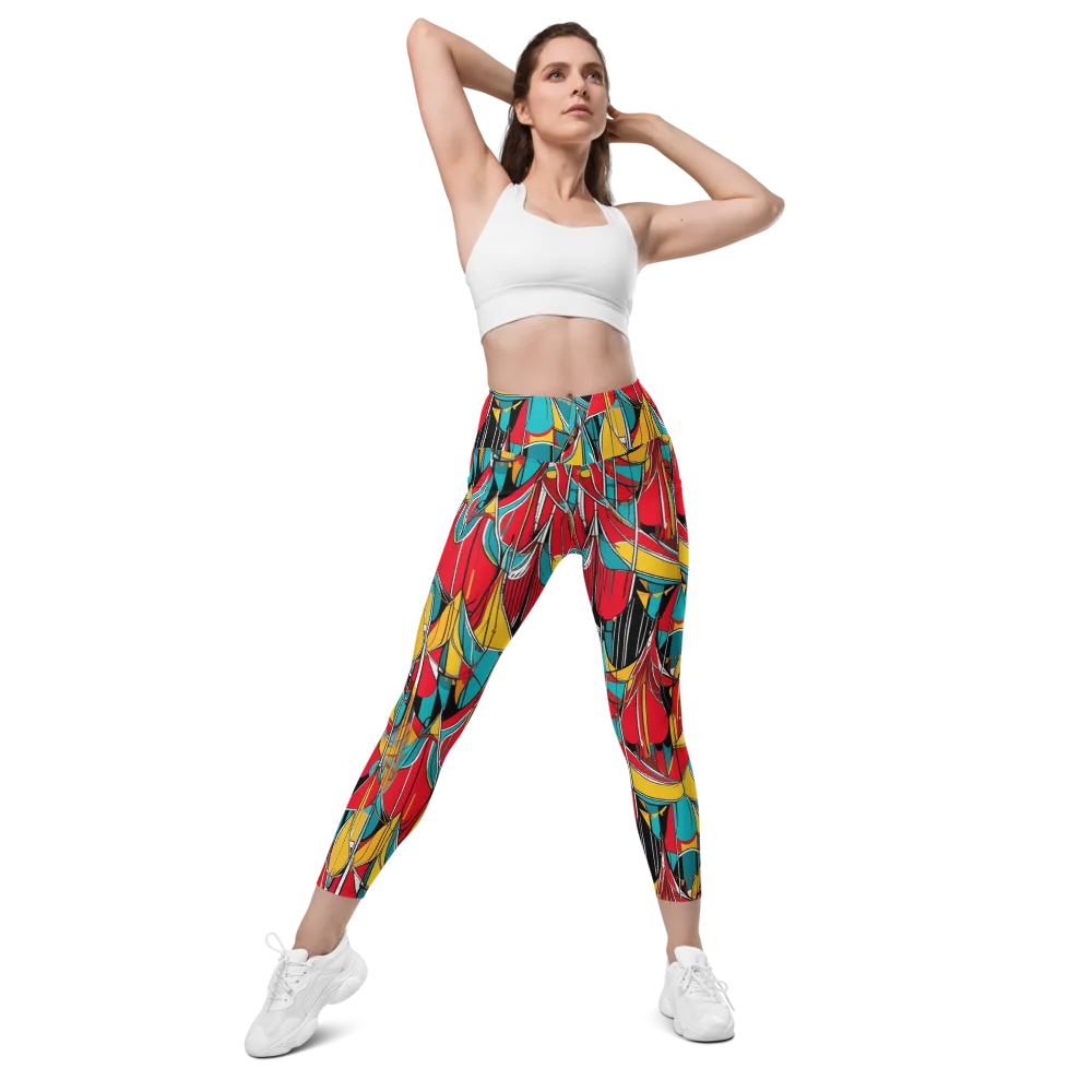 Carnival Drapery on Leggings with Pockets — Front