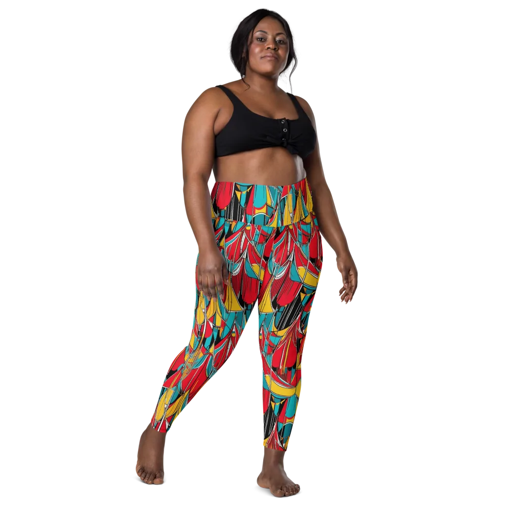Carnival Drapery on Leggings with Pockets — Front