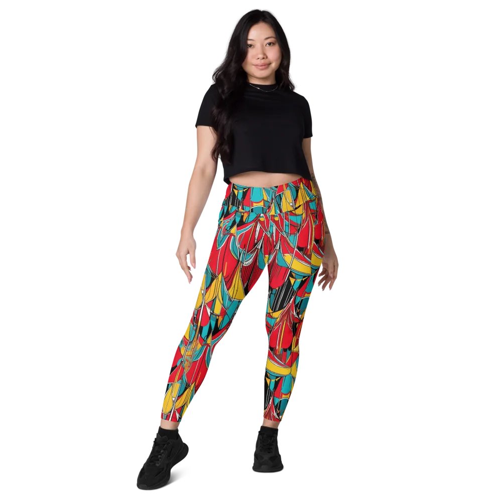 Carnival Drapery on Leggings with Pockets — Front