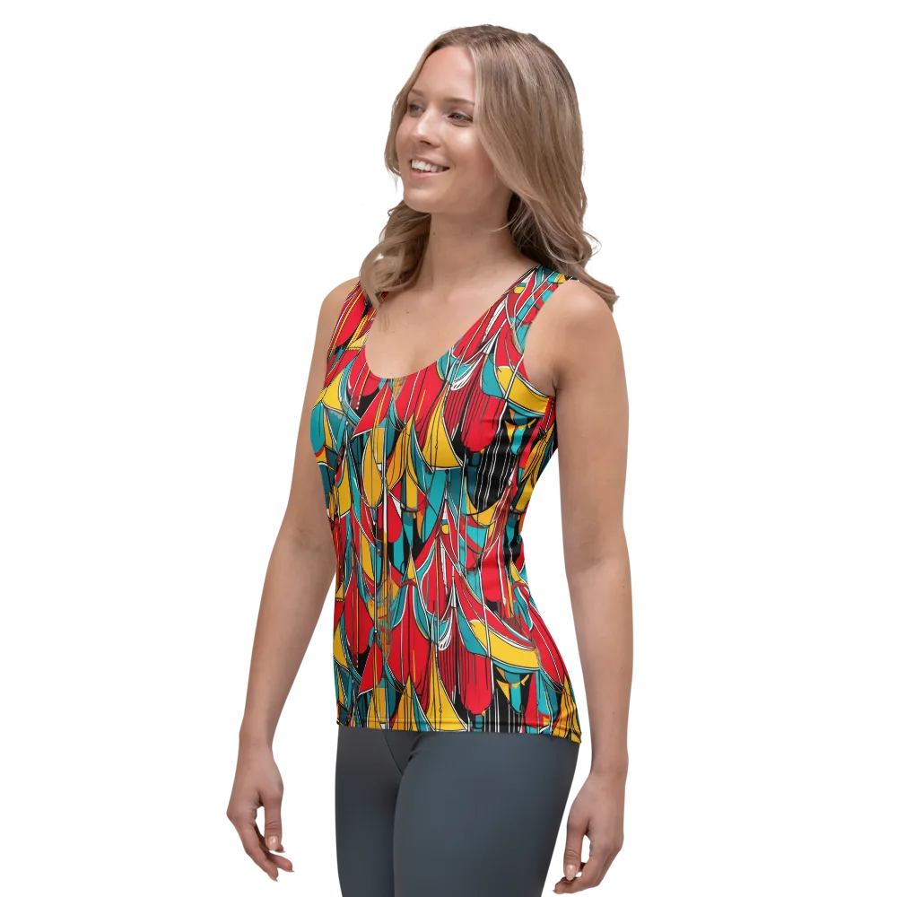 Carnival Drapery on Women's Tank Top — Left Front