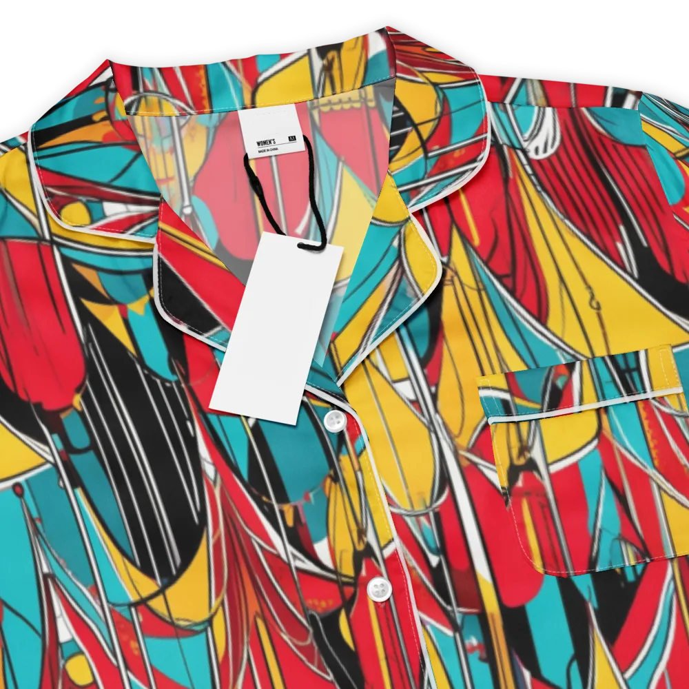 Carnival Drapery on Women's Short Sleeve Pajama Top — Product details