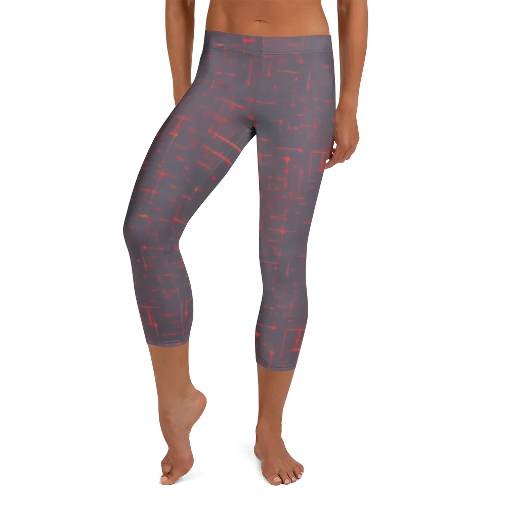 Ember Cipher on Capri Leggings — Front