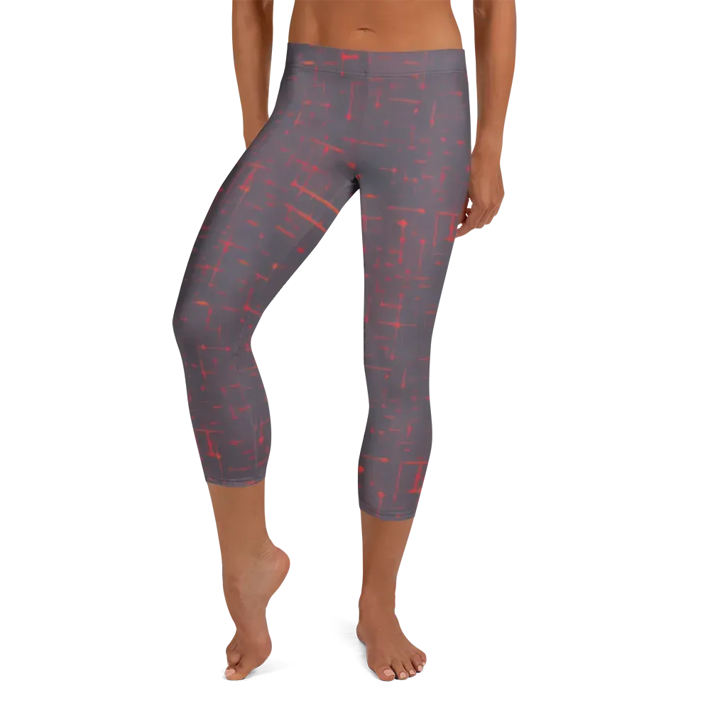 Ember Cipher on Capri Leggings — Front