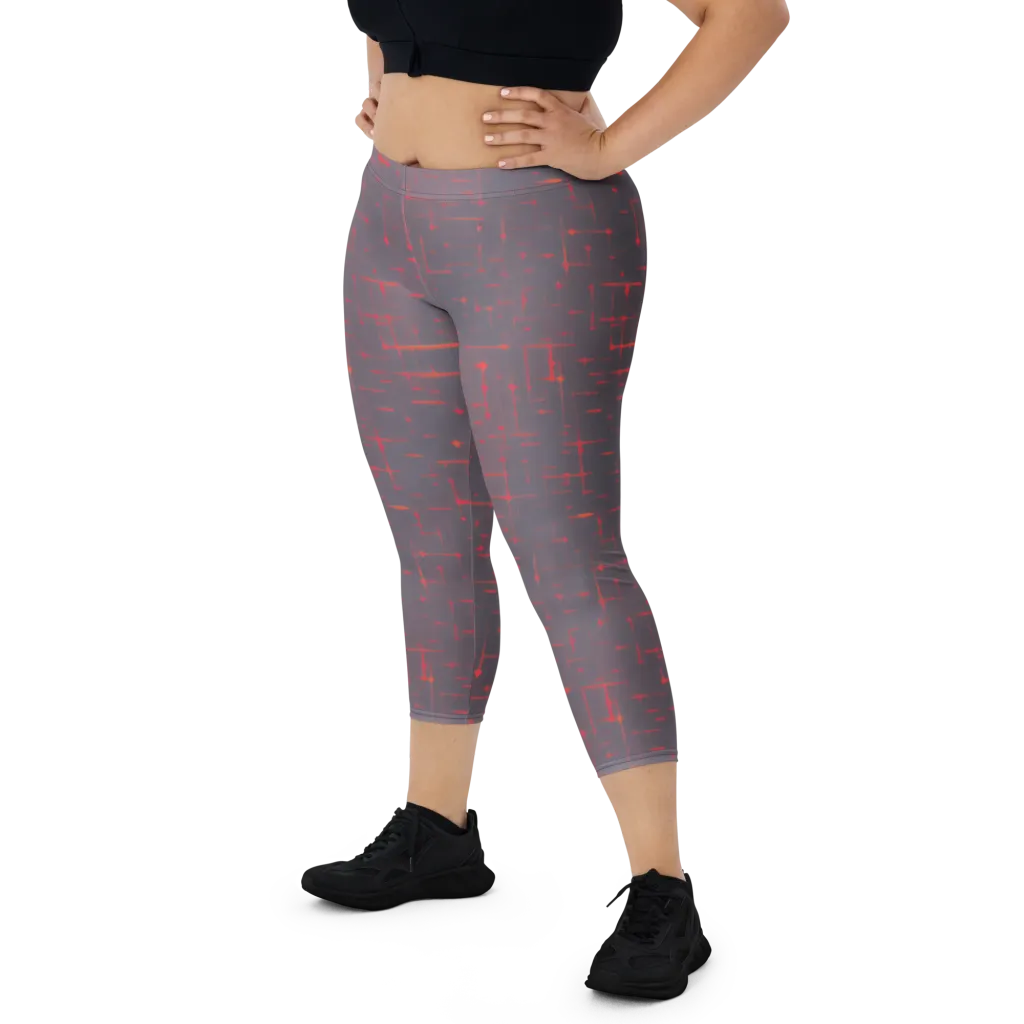 Ember Cipher on Capri Leggings — Front