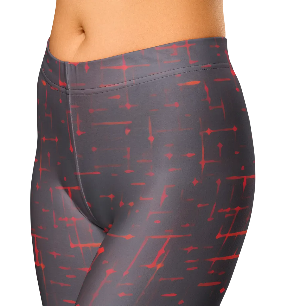 Ember Cipher on Capri Leggings — Zoomed-in