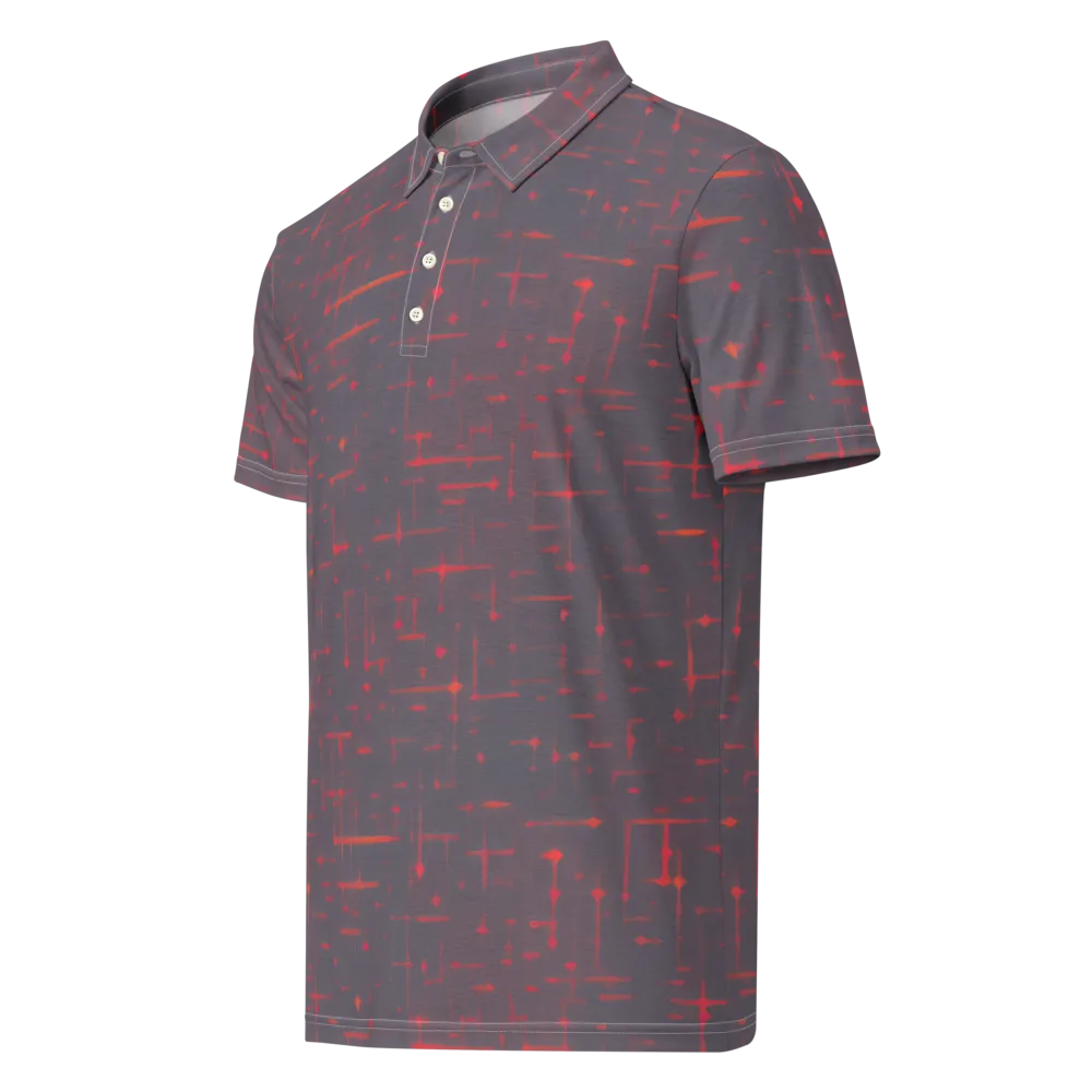 Ember Cipher on Men's Slim Fit Polo Shirt — Left Front