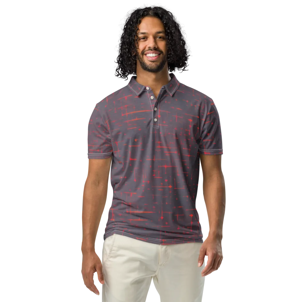 Ember Cipher on Men's Slim Fit Polo Shirt — Front