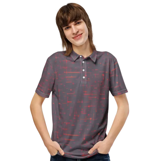 Ember Cipher on a Men's Slim Fit Polo Shirt