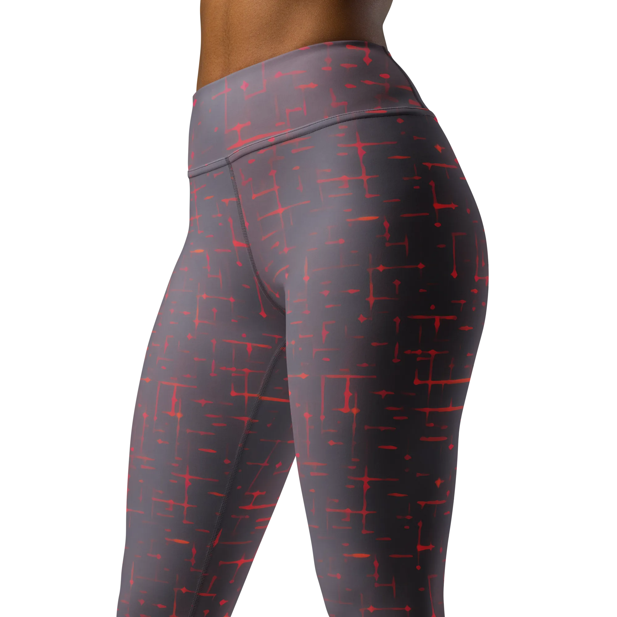 Ember Cipher on Yoga Leggings — Left Front