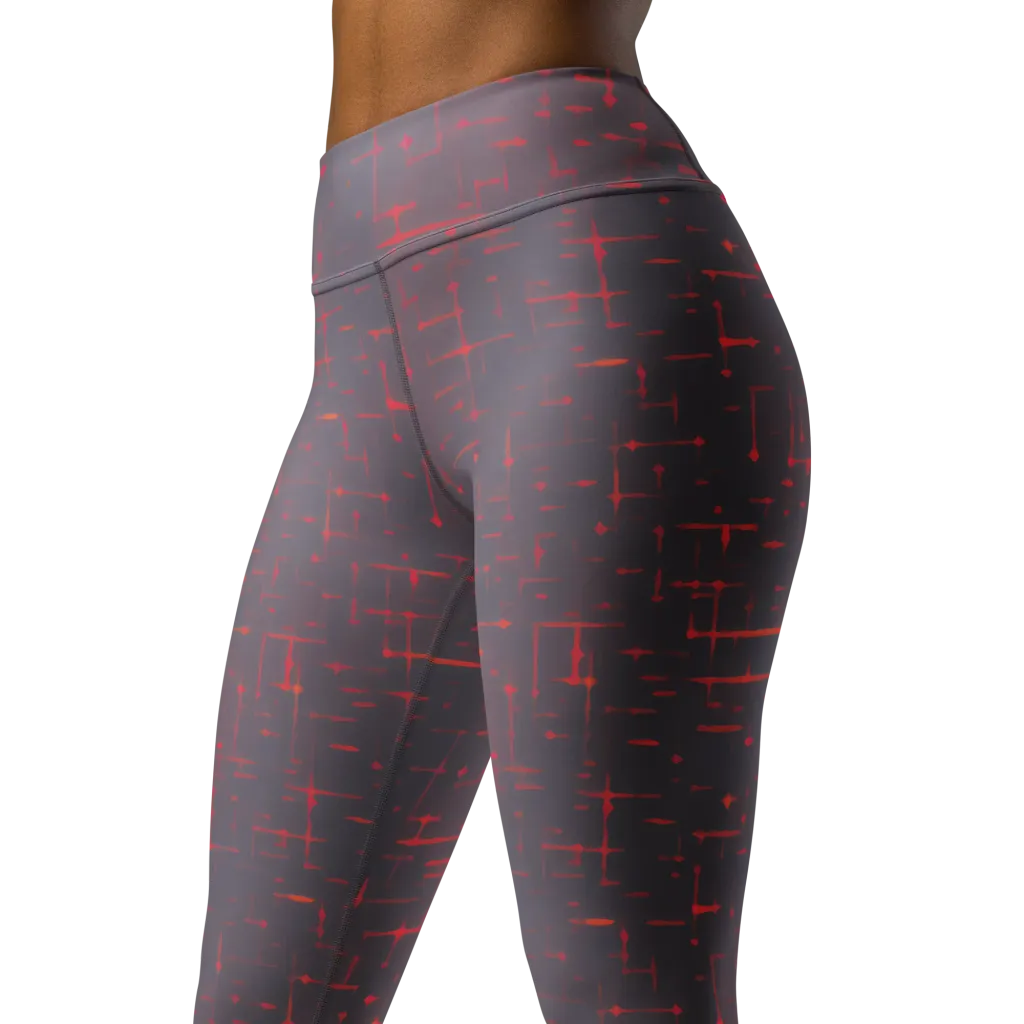 Ember Cipher on Yoga Leggings — Left Front