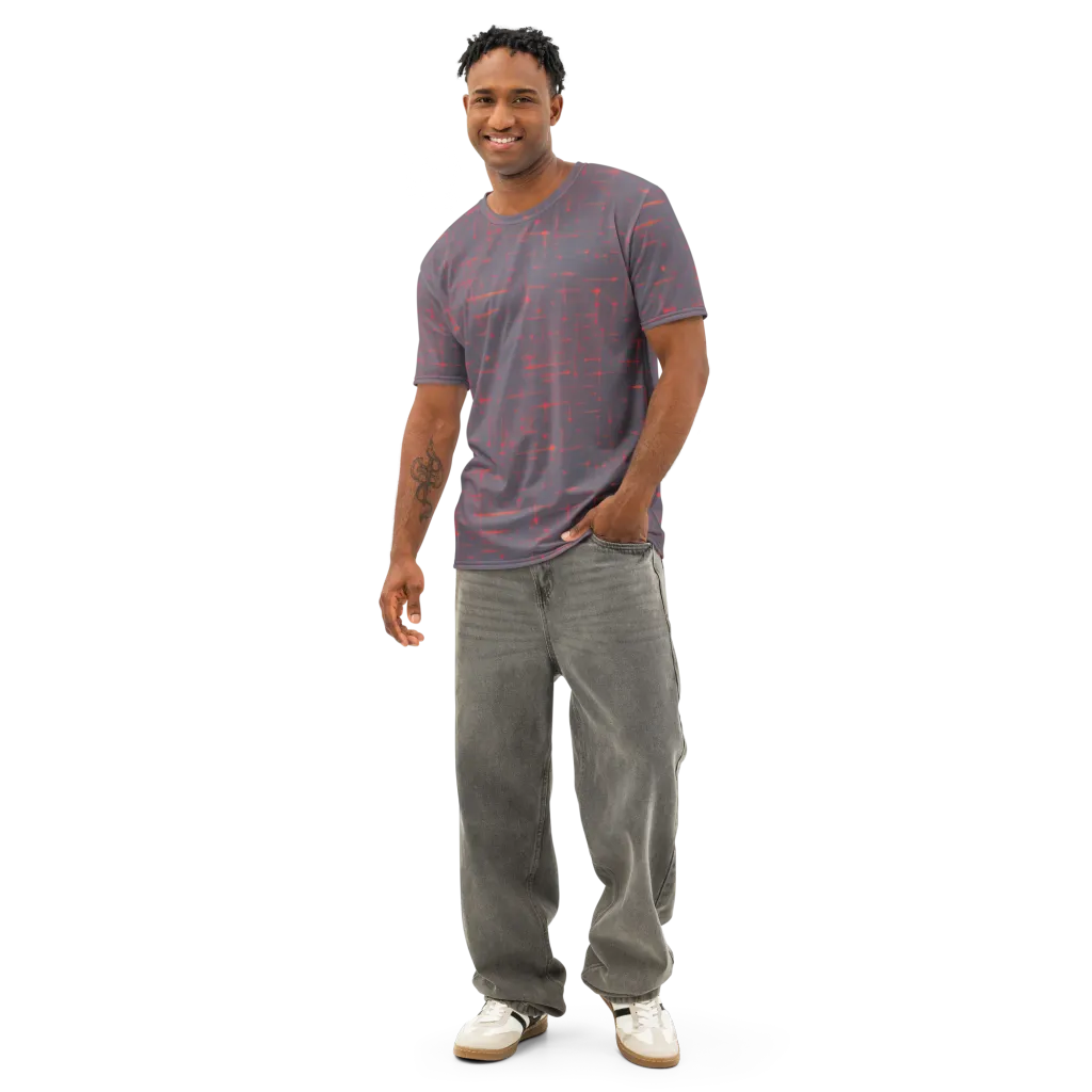 Ember Cipher on Men's Cotton Crew Neck T-Shirt — Front