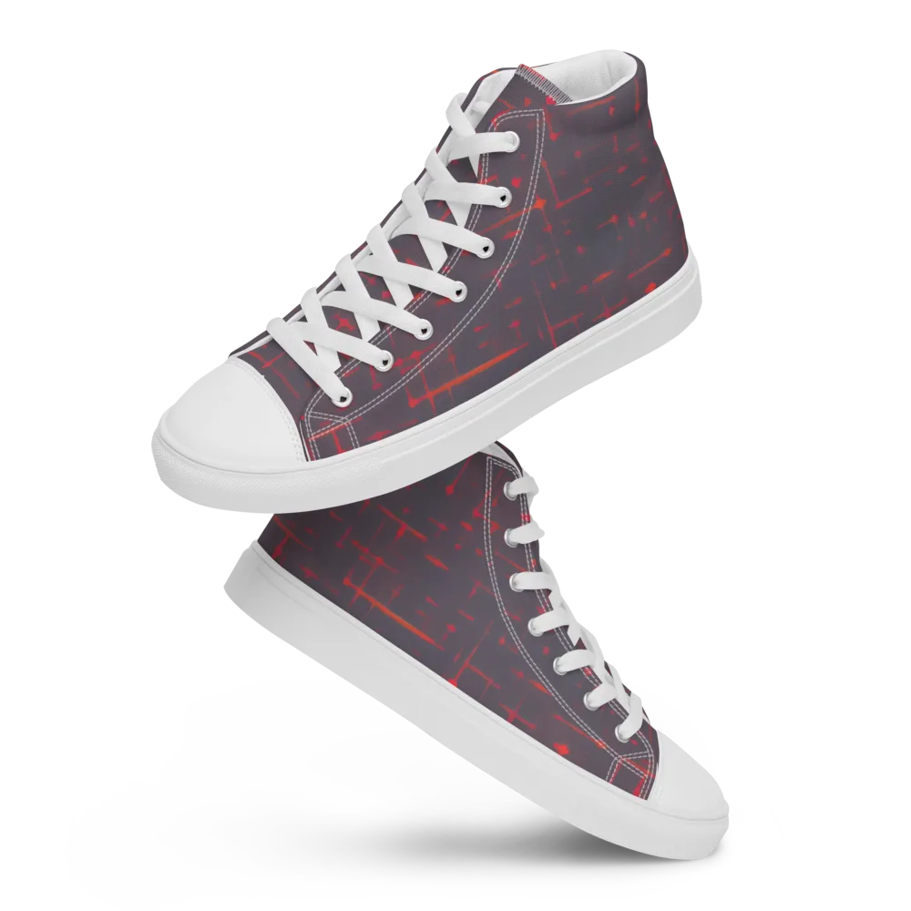 Ember Cipher on Men's High Top Canvas Shoes — Front
