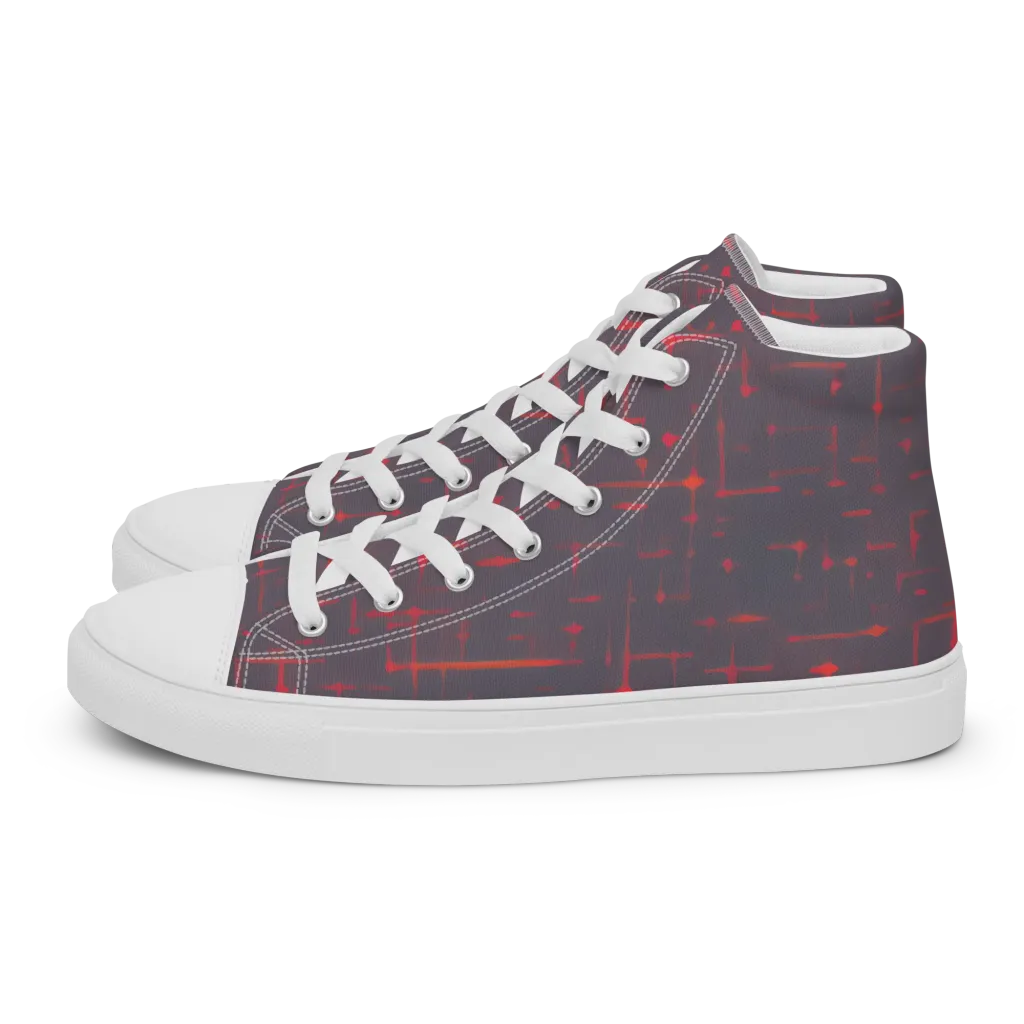 Ember Cipher on Women's High Top Canvas Shoes — Left