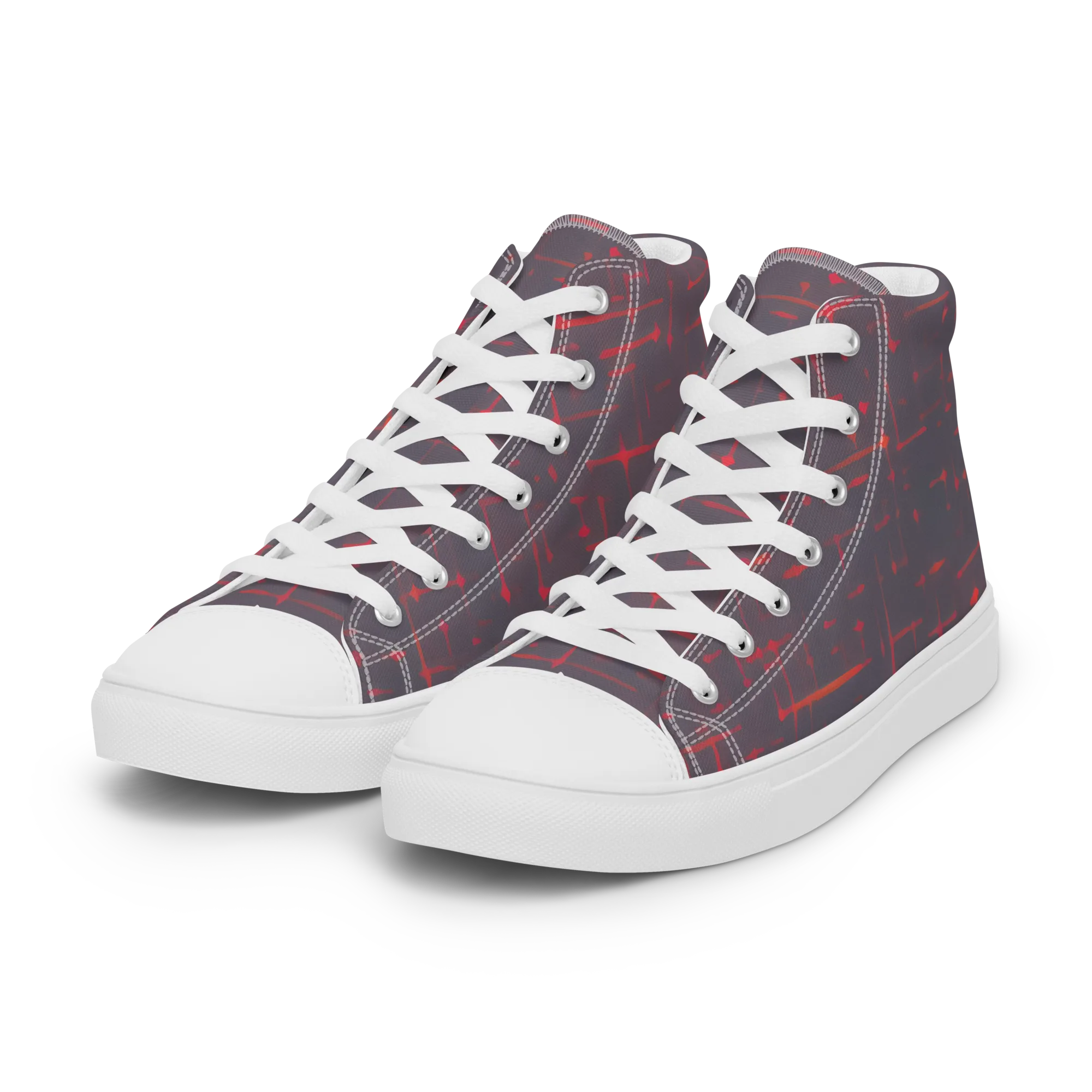 Ember Cipher on Women's High Top Canvas Shoes — Left Front