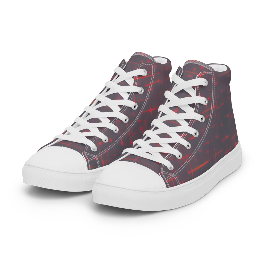 Ember Cipher on Women's High Top Canvas Shoes — Left Front
