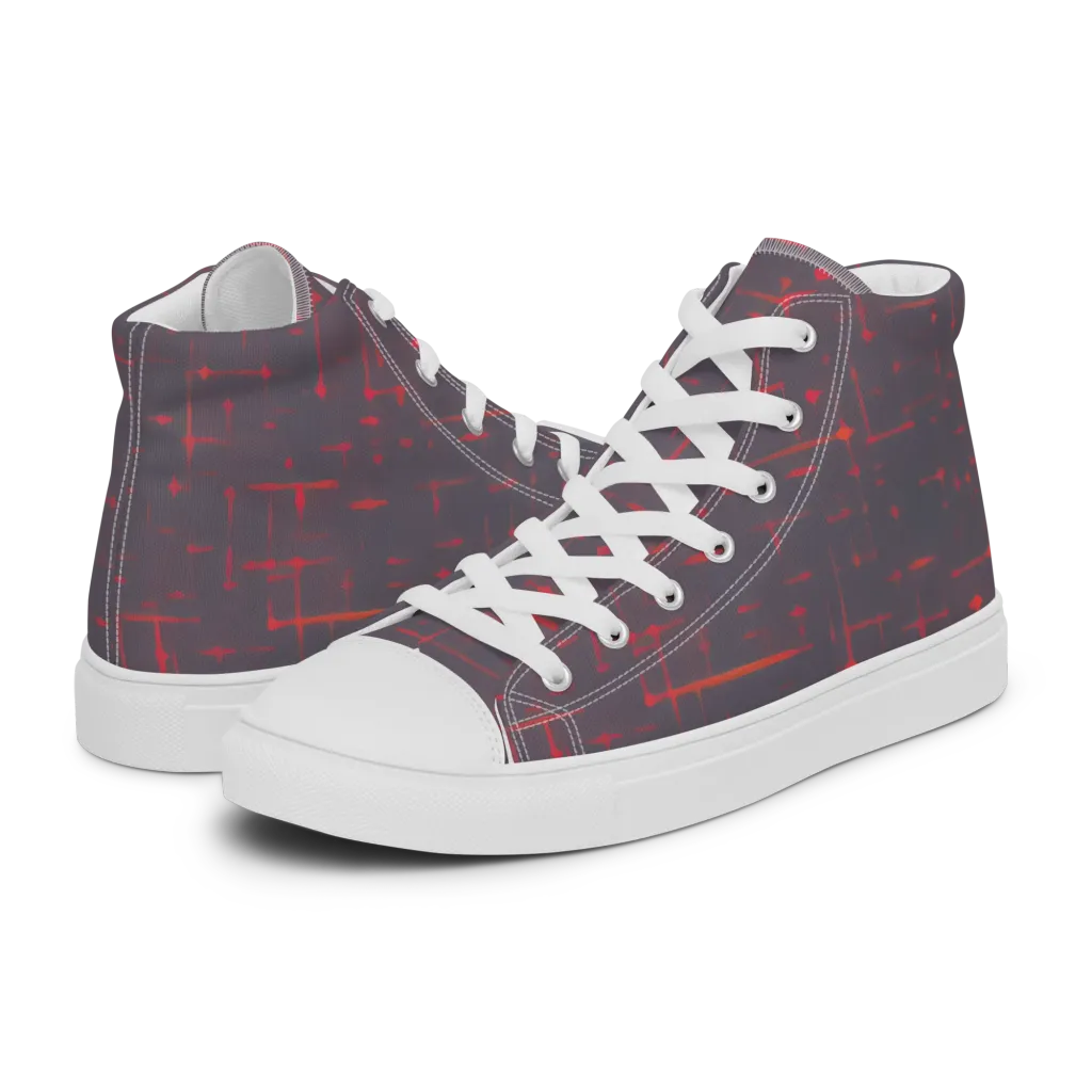 Ember Cipher on Women's High Top Canvas Shoes — Left
