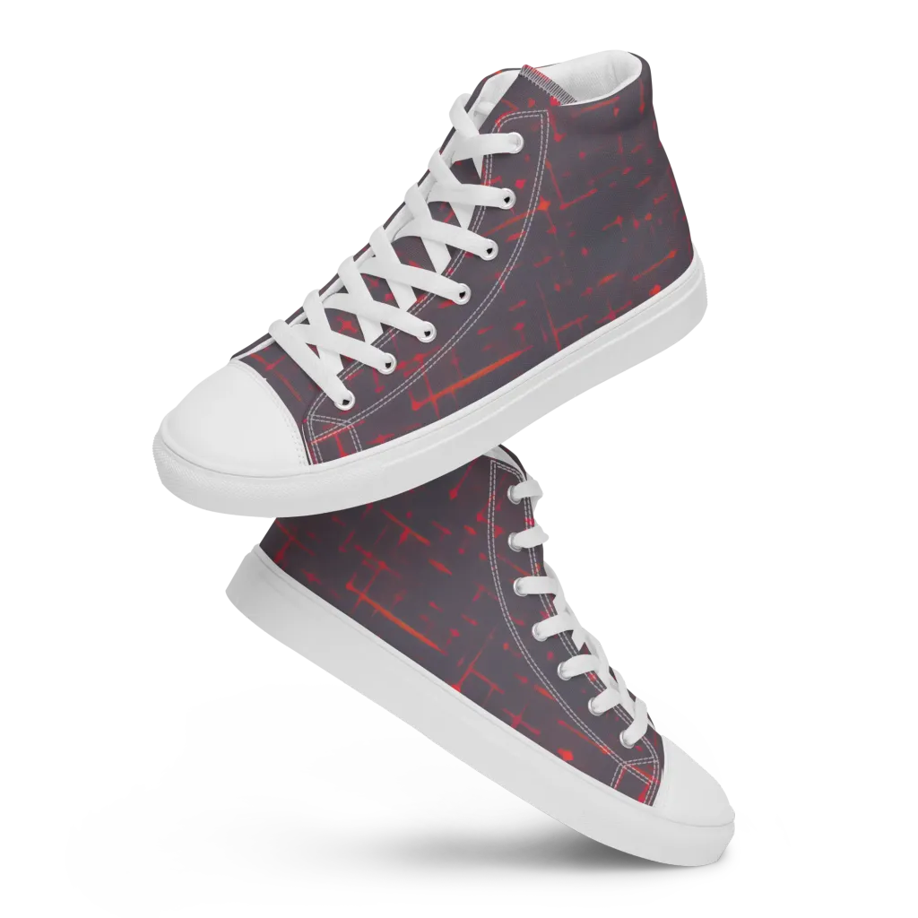 Ember Cipher on Women's High Top Canvas Shoes — Front